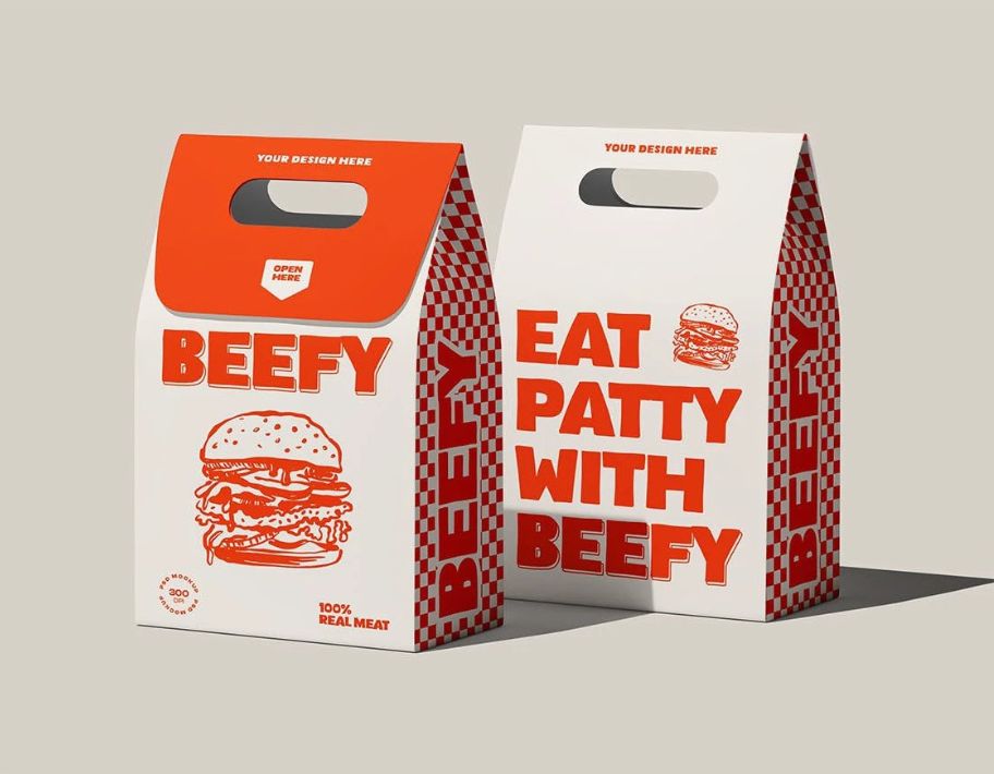 Mẫu túi giấy đựng thịt sấy thiết kế quai cầm